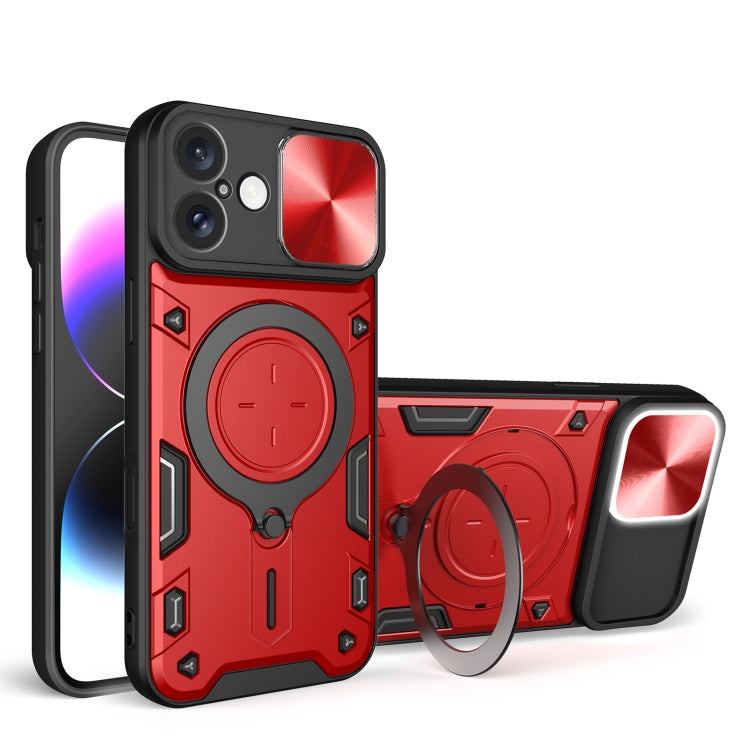 CD Texture Sliding Camshield Magnetic Holder Phone Case, For iPhone 16e, For iPhone 16 Pro Max, For iPhone 16 Pro, For iPhone 16 Plus, For iPhone 16