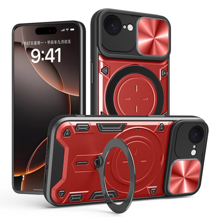 CD Texture Sliding Camshield Magnetic Holder Phone Case, For iPhone 16e, For iPhone 16 Pro Max, For iPhone 16 Pro, For iPhone 16 Plus, For iPhone 16