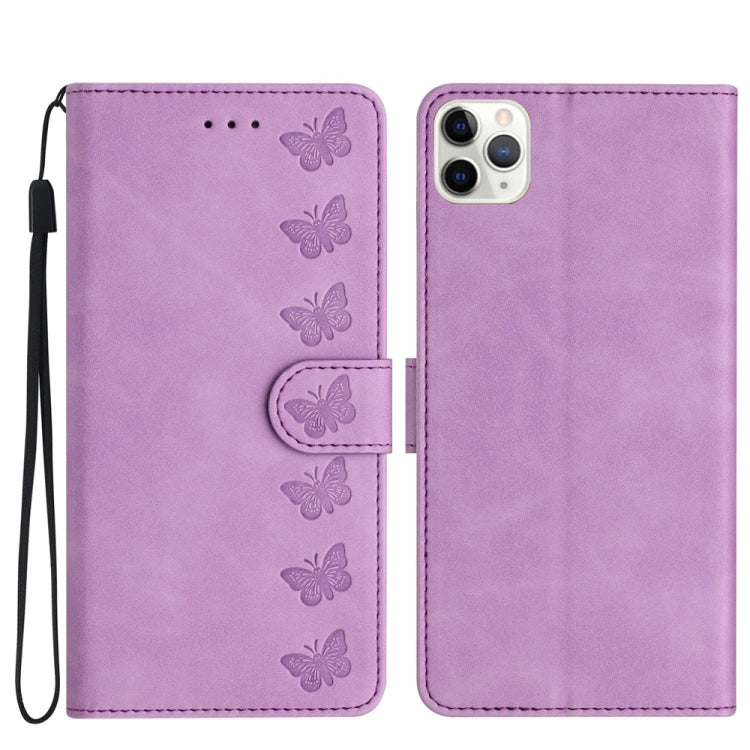 Seven Butterflies Embossed Leather Phone Case, For iPhone 12 mini, For iPhone 11 Pro Max, For iPhone 11, For iPhone 11 Pro