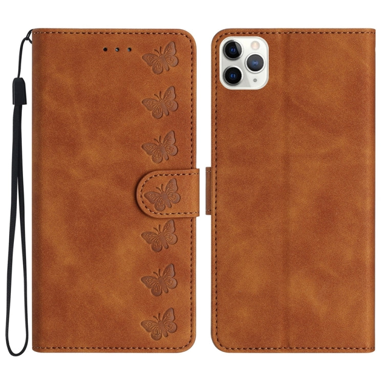 Seven Butterflies Embossed Leather Phone Case, For iPhone 12 mini, For iPhone 11 Pro Max, For iPhone 11, For iPhone 11 Pro