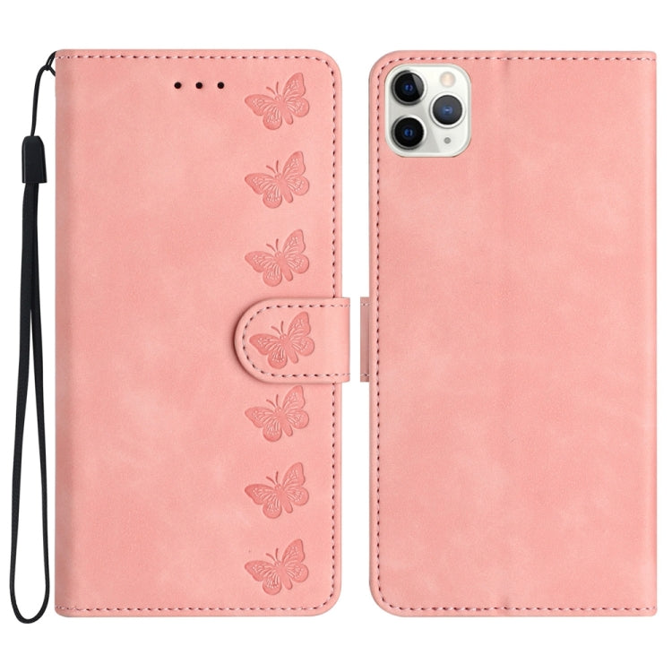 Seven Butterflies Embossed Leather Phone Case, For iPhone 12 mini, For iPhone 11 Pro Max, For iPhone 11, For iPhone 11 Pro