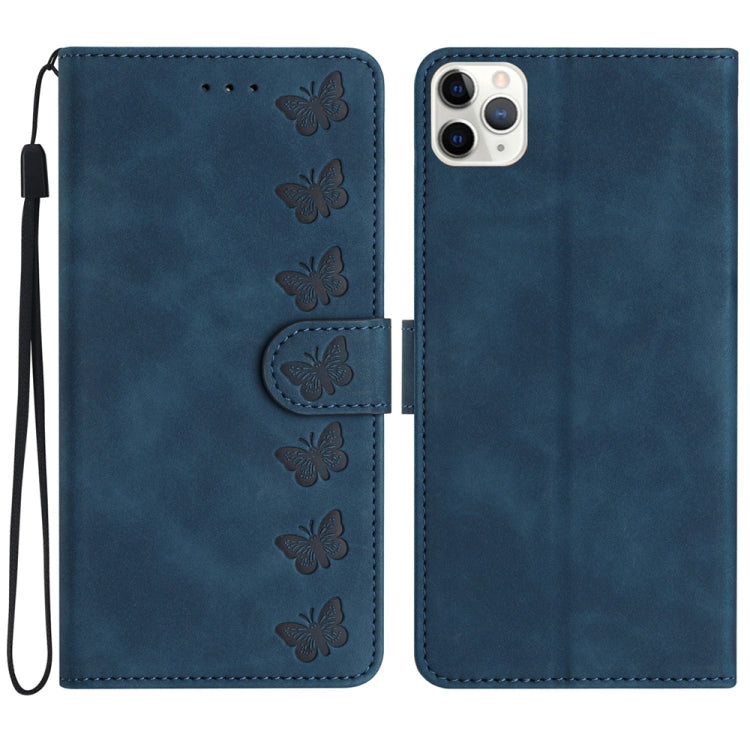 Seven Butterflies Embossed Leather Phone Case, For iPhone 12 mini, For iPhone 11 Pro Max, For iPhone 11, For iPhone 11 Pro