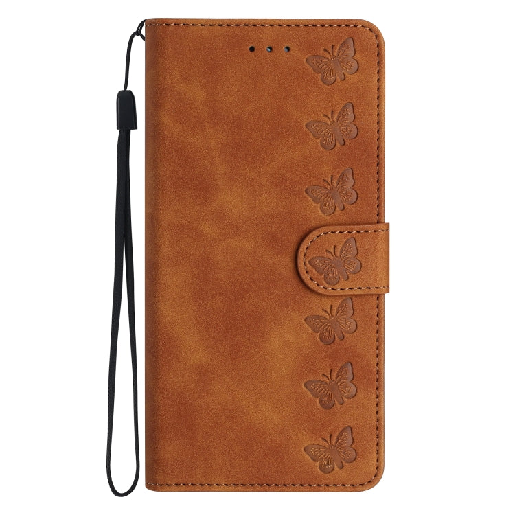 Seven Butterflies Embossed Leather Phone Case, For iPhone 15 Pro Max, For iPhone 15 Pro, For iPhone 15 Plus, For iPhone 15, For iPhone 14 Plus