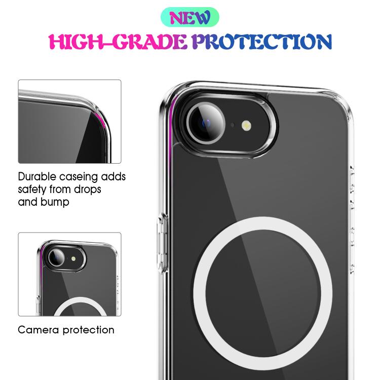 MagSafe Clear Acrylic PC +TPU Phone Case, For iPhone 16e, For iPhone 16 Pro Max, For iPhone 16 Pro, For iPhone 16 Plus, For iPhone 16, For iPhone 15 Pro Max, For iPhone 15 Pro, For iPhone 15 Plus, For iPhone 15