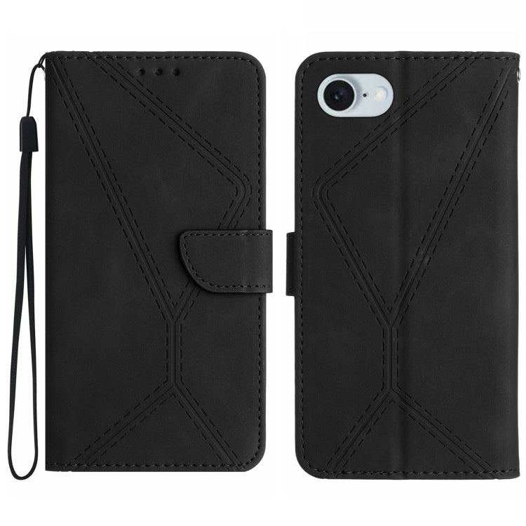 Stitching Embossed Leather Phone Case, For iPhone 16 Pro Max, For iPhone 16 Pro, For iPhone 16 Plus, For iPhone 16, iPhone 16e