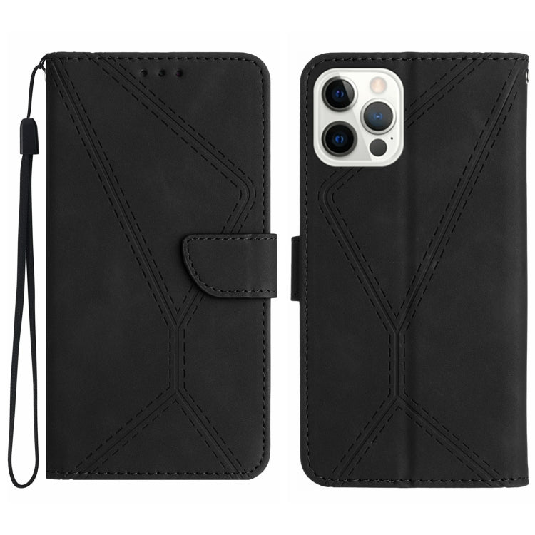 Stitching Embossed Leather Phone Case, For iPhone 16 Pro Max, For iPhone 16 Pro, For iPhone 16 Plus, For iPhone 16, iPhone 16e