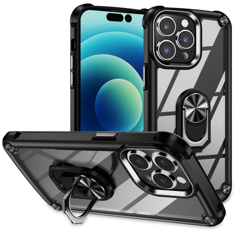 TPU + PC Lens Protection Phone Case with Ring Holder, For iPhone 15 Pro Max, For iPhone 15 Pro, For iPhone 15 Plus, For iPhone 15