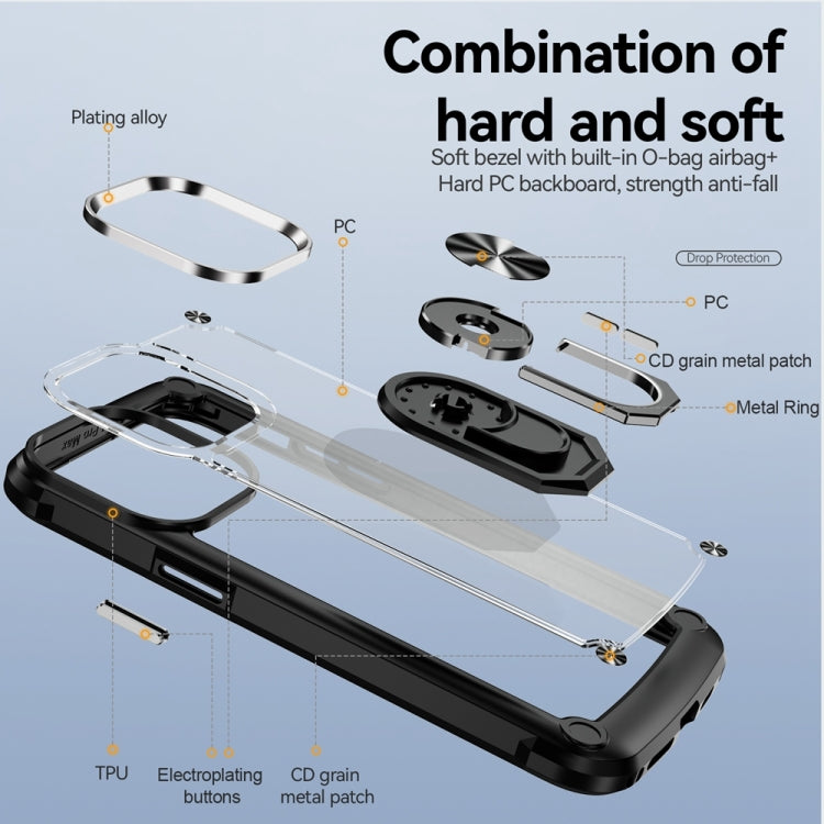 TPU + PC Lens Protection Phone Case with Ring Holder, For iPhone 15 Pro Max, For iPhone 15 Pro, For iPhone 15 Plus, For iPhone 15