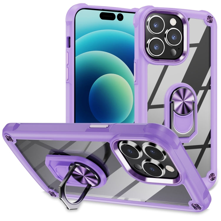 TPU + PC Lens Protection Phone Case with Ring Holder, For iPhone 15 Pro Max, For iPhone 15 Pro, For iPhone 15 Plus, For iPhone 15