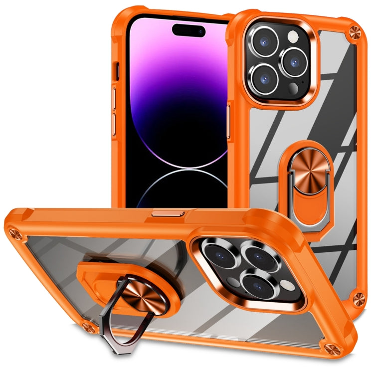 TPU + PC Lens Protection Phone Case with Ring Holder, For iPhone 15 Pro Max, For iPhone 15 Pro, For iPhone 15 Plus, For iPhone 15