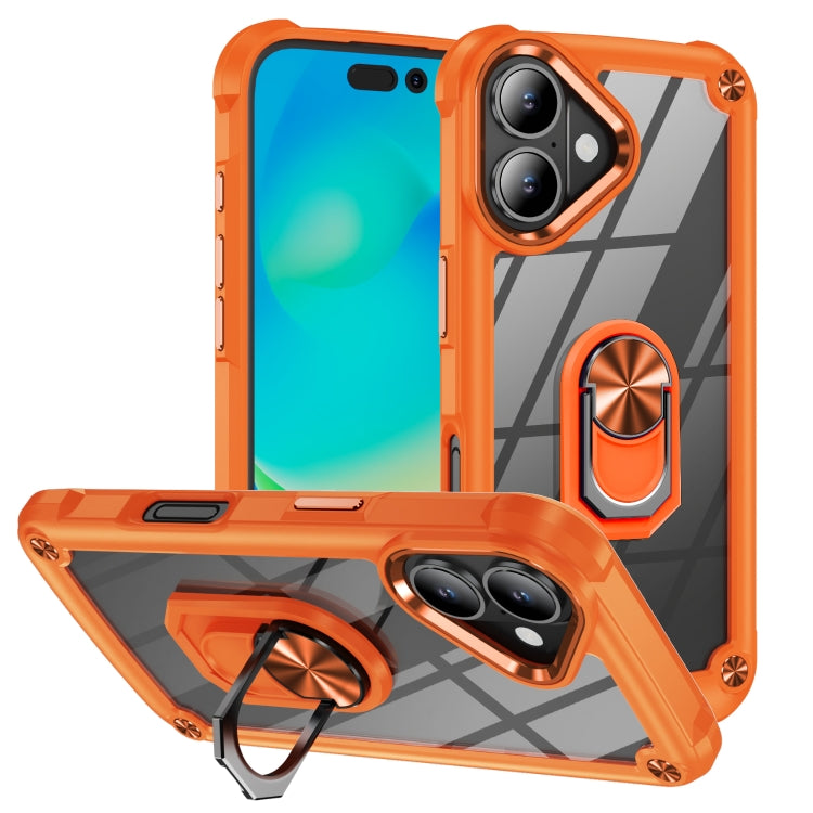 TPU + PC Lens Protection Phone Case with Ring Holder, For iPhone 16e, For iPhone 16 Pro Max, For iPhone 16 Pro, For iPhone 16 Plus, For iPhone 16