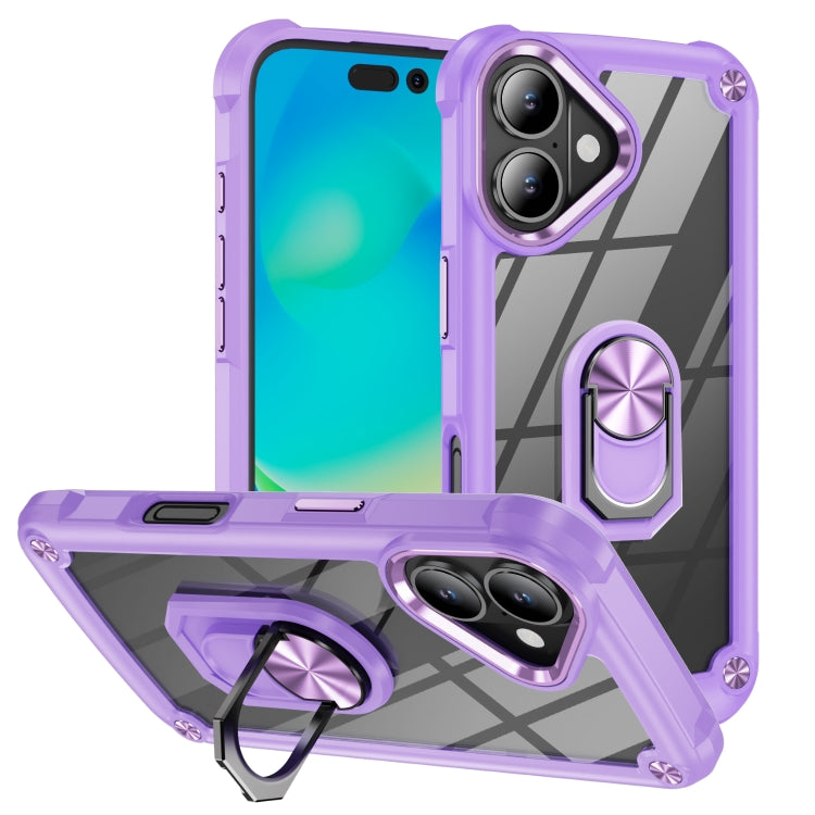 TPU + PC Lens Protection Phone Case with Ring Holder, For iPhone 16e, For iPhone 16 Pro Max, For iPhone 16 Pro, For iPhone 16 Plus, For iPhone 16