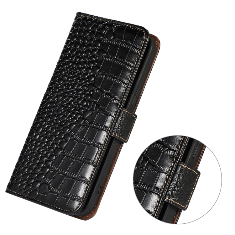 Crocodile Top Layer Cowhide Leather Phone Case, For iPhone 15