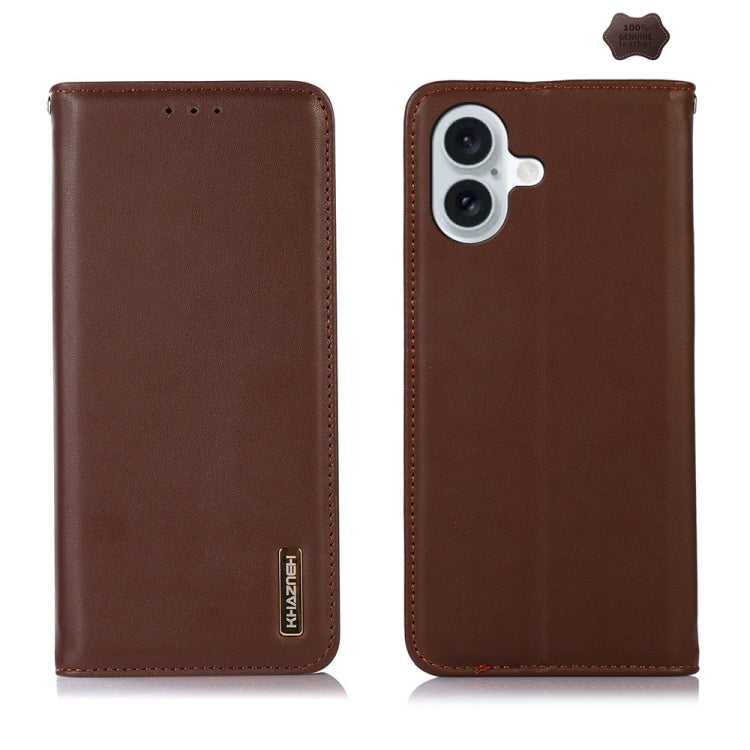 KHAZNEH Nappa Top Layer Cowhide Leather Phone Case, For iPhone 16e, For iPhone 16 Pro Max, For iPhone 16 Pro, For iPhone 16 Plus, For iPhone 16, For iPhone 15 Pro Max, For iPhone 15 Pro, For iPhone 15 Plus