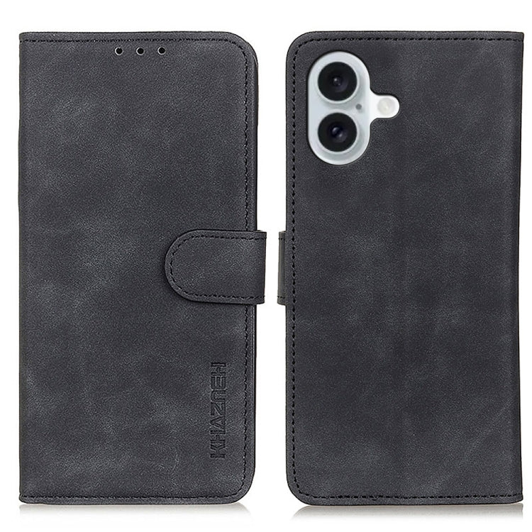 KHAZNEH Retro Texture Leather Phone Case, For iPhone 16 Pro Max, For iPhone 16 Pro, For iPhone 16 Plus, For iPhone 16, iPhone 16e, For iPhone 15 Pro Max, For iPhone 15 Pro, For iPhone 15 Plus