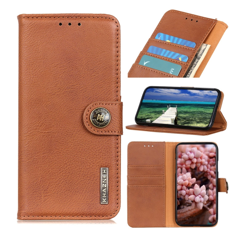 KHAZNEH Cowhide Texture Horizontal Flip Leather Phone Case, For iPhone 15