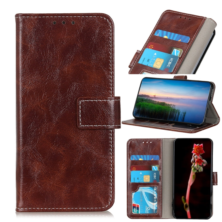 Retro Crazy Horse Texture Horizontal Flip Leather Phone Case, For iPhone 16 Pro Max, For iPhone 16 Pro, For iPhone 16 Plus, For iPhone 16, iPhone 16e, For iPhone 15 Pro Max