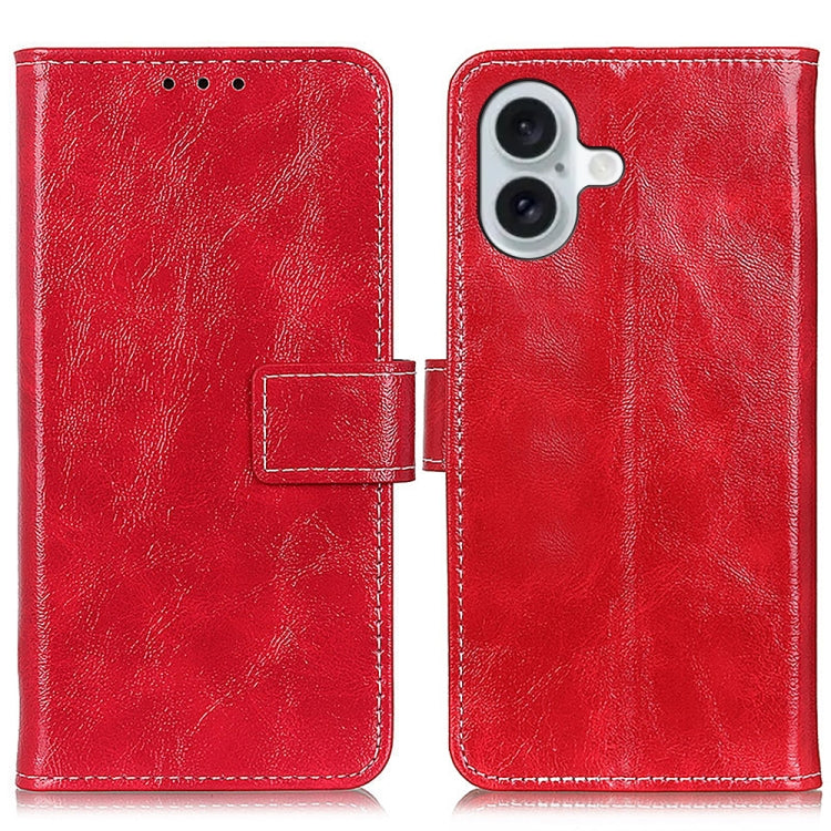 Retro Crazy Horse Texture Horizontal Flip Leather Phone Case, For iPhone 16 Pro Max, For iPhone 16 Pro, For iPhone 16 Plus, For iPhone 16, iPhone 16e, For iPhone 15 Pro Max