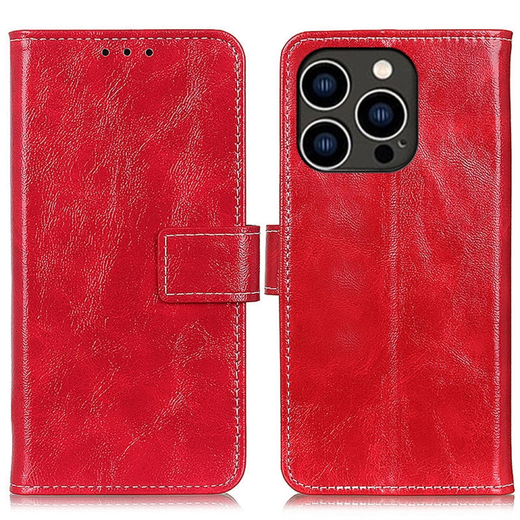 Retro Crazy Horse Texture Horizontal Flip Leather Phone Case, For iPhone 16 Pro Max, For iPhone 16 Pro, For iPhone 16 Plus, For iPhone 16, iPhone 16e, For iPhone 15 Pro Max