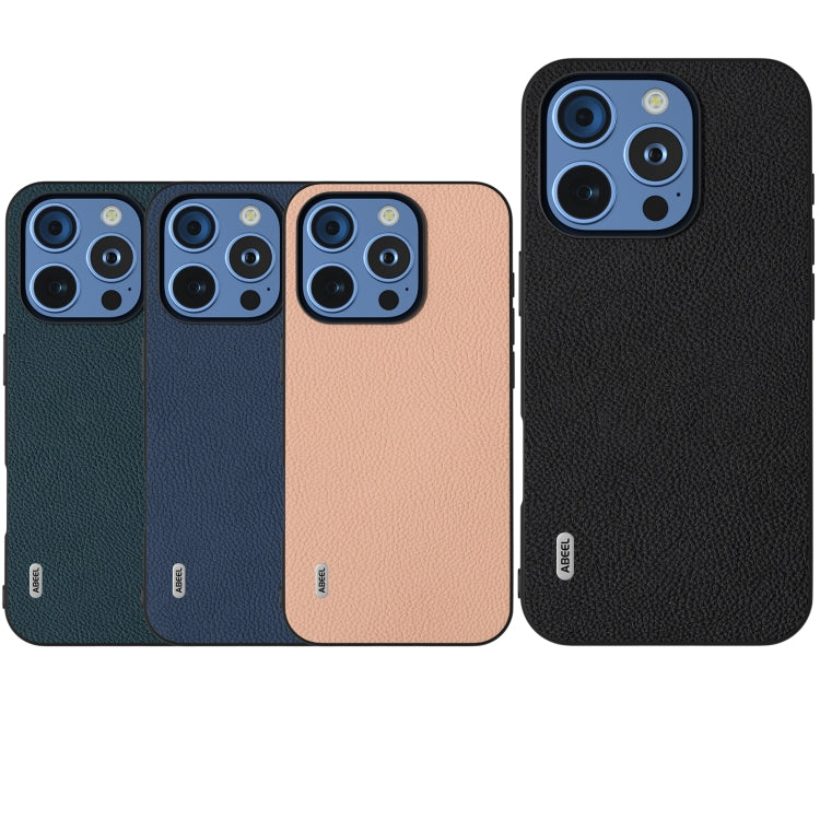 ABEEL Genuine Leather + PC Litchi Texture Phone Case, For iPhone 16 Pro Max, For iPhone 16 Pro, For iPhone 16 Plus, For iPhone 16, For iPhone 15 Pro Max, For iPhone 15 Pro, For iPhone 15 Plus, For iPhone 15