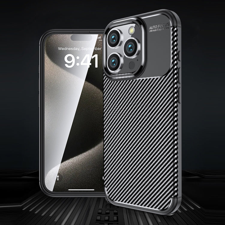 Carbon Fiber Texture Shockproof TPU Phone Case, For iPhone 16 Pro Max, For iPhone 16 Pro, For iPhone 16 Plus, For iPhone 16, iPhone 16e, For iPhone 15 Pro Max, For iPhone 15 Pro, For iPhone 15 Plus, For iPhone 15