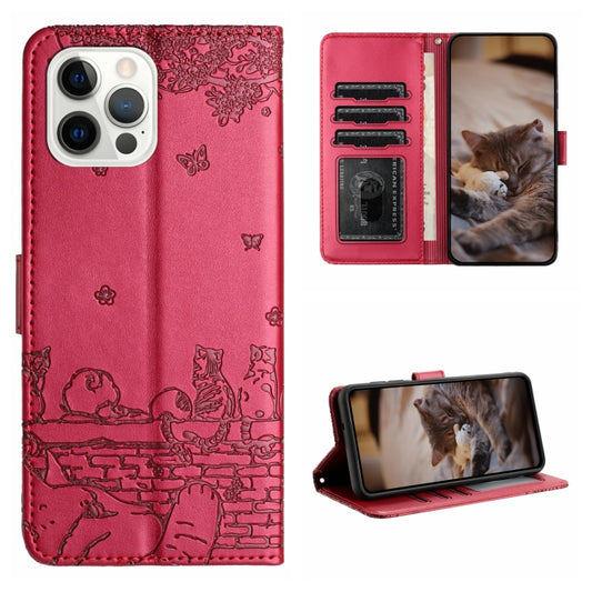 Cat Embossing Pattern Leather Phone Case with Lanyard, For iPhone 14 Pro Max, For iPhone 7 / 8 / SE 2020 / SE 2022, For iPhone 13 Pro Max, For iPhone 13 Pro, For iPhone 13, For iPhone 13 mini