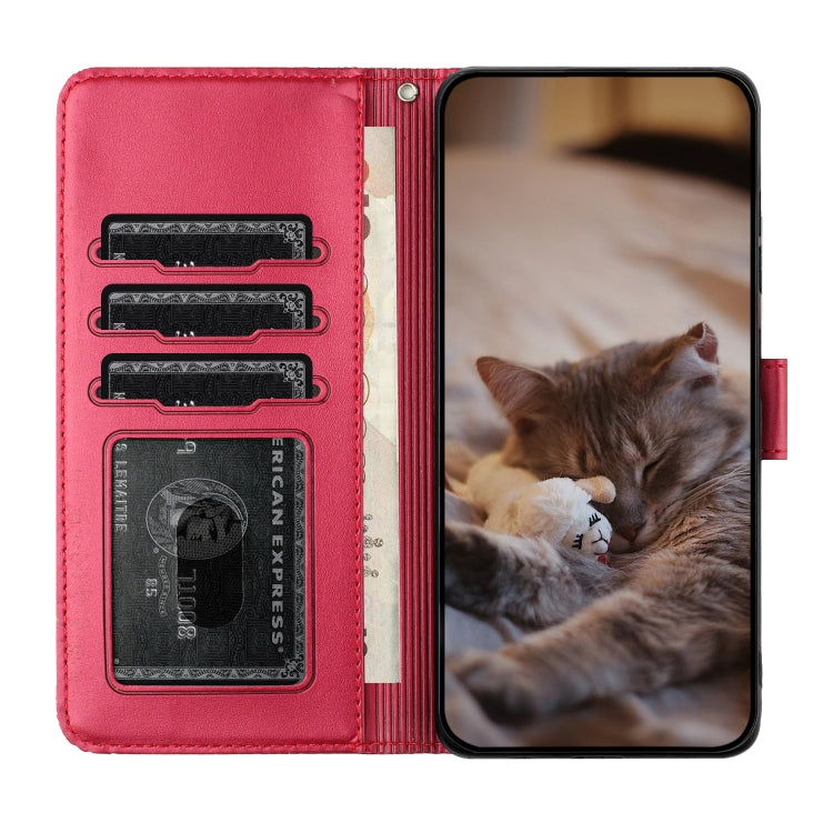 Cat Embossing Pattern Leather Phone Case with Lanyard, For iPhone XS Max, For iPhone X, For iPhone 7 Plus / 8 Plus