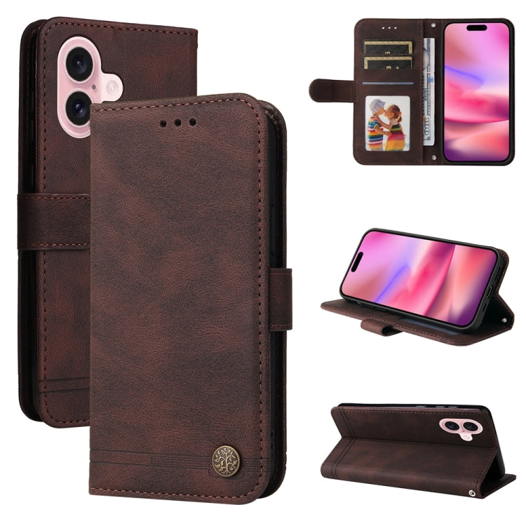 Skin Feel Life Tree Leather Phone Case, For iPhone 16 Pro Max, For iPhone 16 Pro, For iPhone 16 Plus, For iPhone 16, For iPhone 16e, For iPhone 15 Pro Max