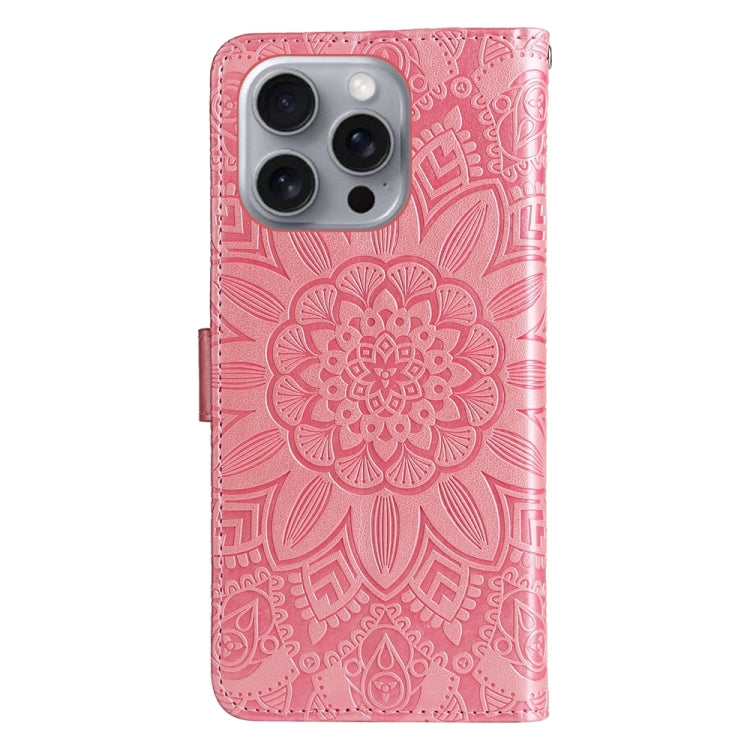 Embossed Sunflower Leather Phone Case, For iPhone 16 Pro Max, For iPhone 16 Pro, For iPhone 16 Plus, For iPhone 16, For iPhone 16e, For iPhone 15 Pro Max