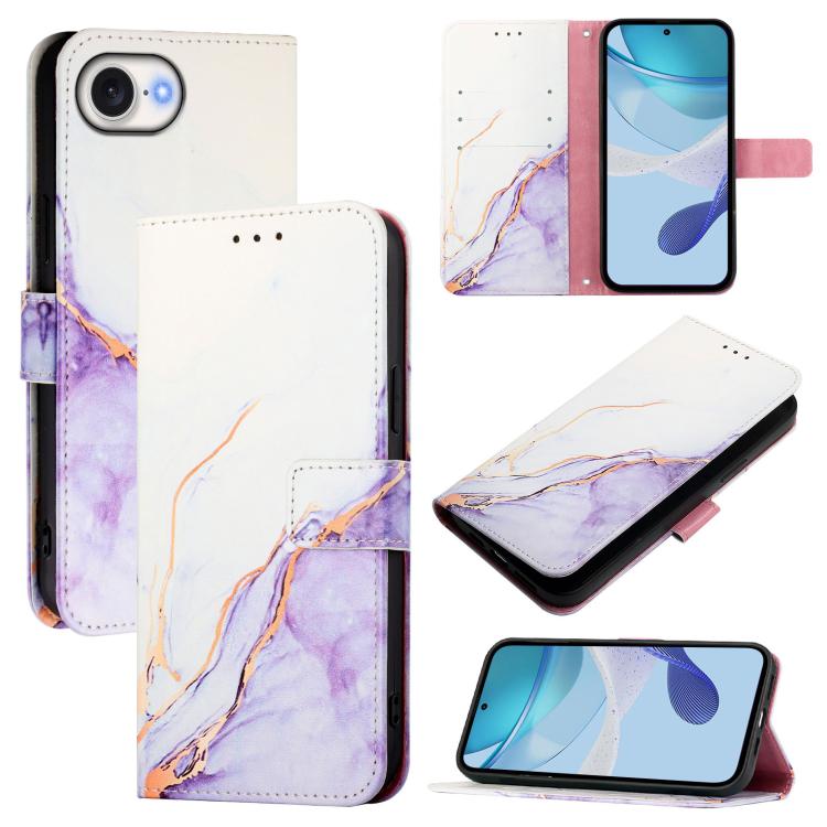 PT003 Marble Pattern Flip Leather Phone Case, For iPhone 16 Pro Max, For iPhone 16 Pro, For iPhone 16 Plus, For iPhone 16, For iPhone 16e, For iPhone 15 Pro Max