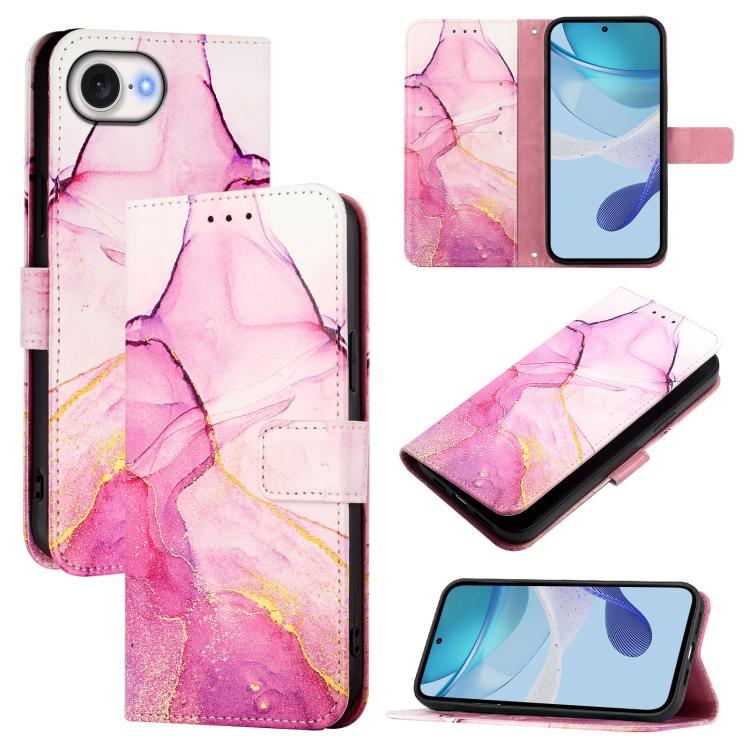 PT003 Marble Pattern Flip Leather Phone Case, For iPhone 16 Pro Max, For iPhone 16 Pro, For iPhone 16 Plus, For iPhone 16, For iPhone 16e, For iPhone 15 Pro Max