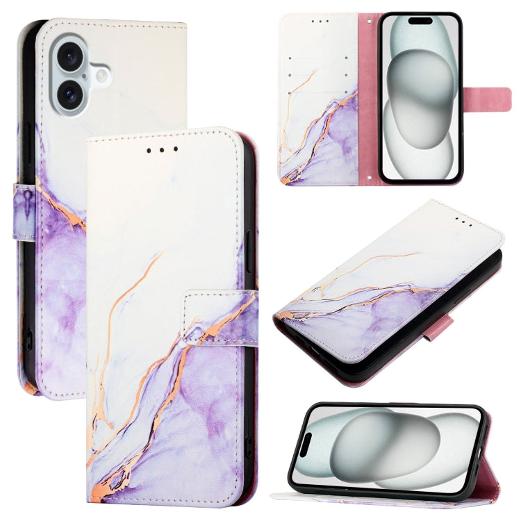 PT003 Marble Pattern Flip Leather Phone Case, For iPhone 16 Pro Max, For iPhone 16 Pro, For iPhone 16 Plus, For iPhone 16, For iPhone 16e, For iPhone 15 Pro Max