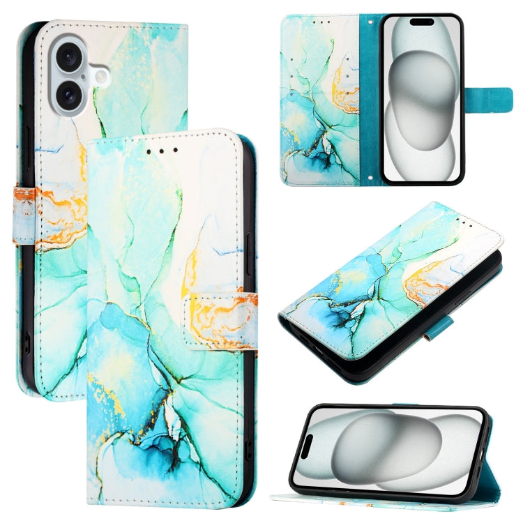 PT003 Marble Pattern Flip Leather Phone Case, For iPhone 16 Pro Max, For iPhone 16 Pro, For iPhone 16 Plus, For iPhone 16, For iPhone 16e, For iPhone 15 Pro Max