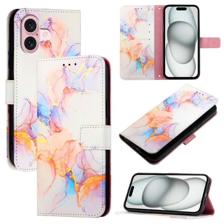 PT003 Marble Pattern Flip Leather Phone Case, For iPhone 16 Pro Max, For iPhone 16 Pro, For iPhone 16 Plus, For iPhone 16, For iPhone 16e, For iPhone 15 Pro Max