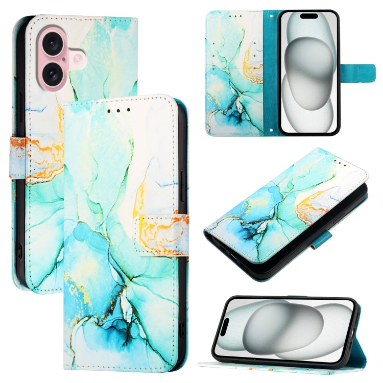 PT003 Marble Pattern Flip Leather Phone Case, For iPhone 16 Pro Max, For iPhone 16 Pro, For iPhone 16 Plus, For iPhone 16, For iPhone 16e, For iPhone 15 Pro Max