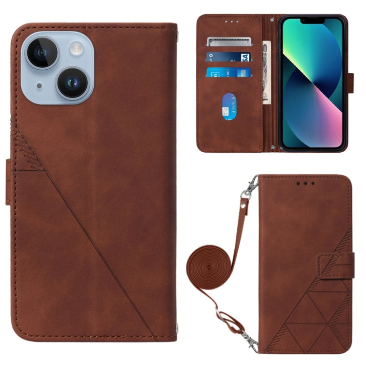 Crossbody 3D Embossed Flip Leather Phone Case, For iPhone 15 Pro Max, For iPhone 15 Pro, For iPhone 15 Plus, For iPhone 15, For iPod Touch 7 / 6 / 5