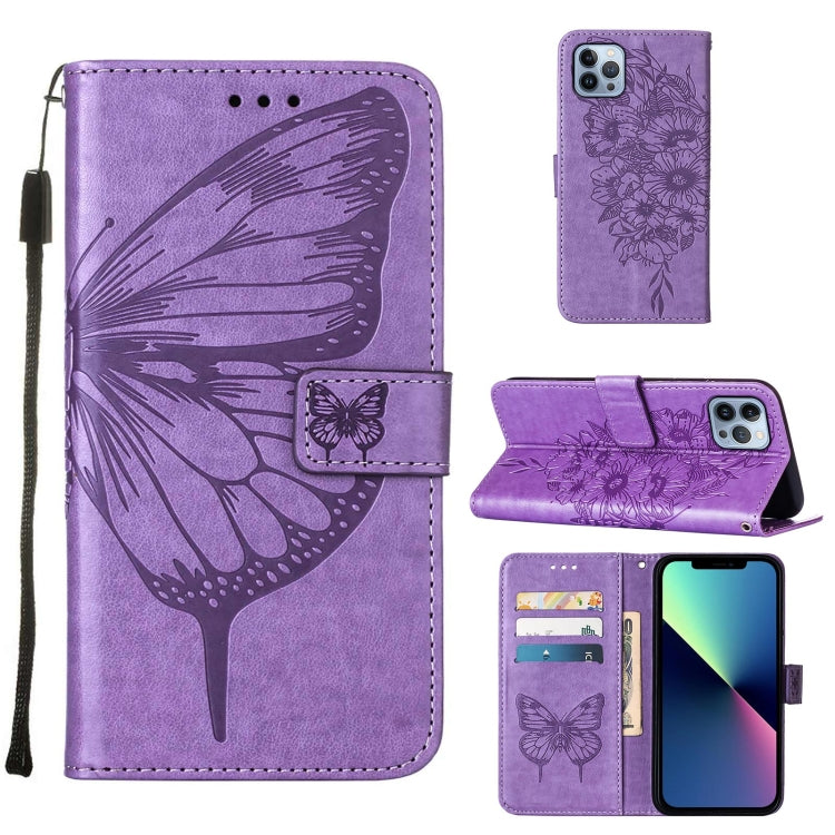 Embossed Butterfly Leather Phone Case, iPhone 16e, For iPhone 15 Pro Max, For iPhone 15 Pro, For iPhone 15 Plus