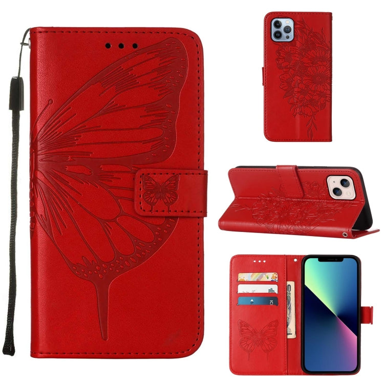 Embossed Butterfly Leather Phone Case, For iPhone 15, For iPod Touch 7 / 6 / 5