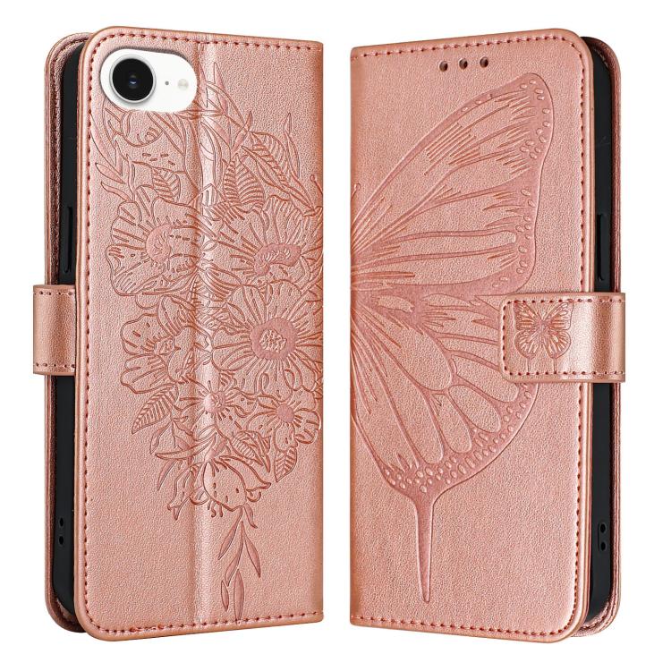 Embossed Butterfly Leather Phone Case, iPhone 16e, For iPhone 15 Pro Max, For iPhone 15 Pro, For iPhone 15 Plus