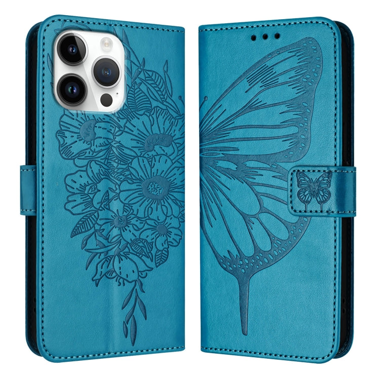 Embossed Butterfly Leather Phone Case, For iPhone 16 Pro Max, For iPhone 16 Pro, For iPhone 16 Plus, For iPhone 16