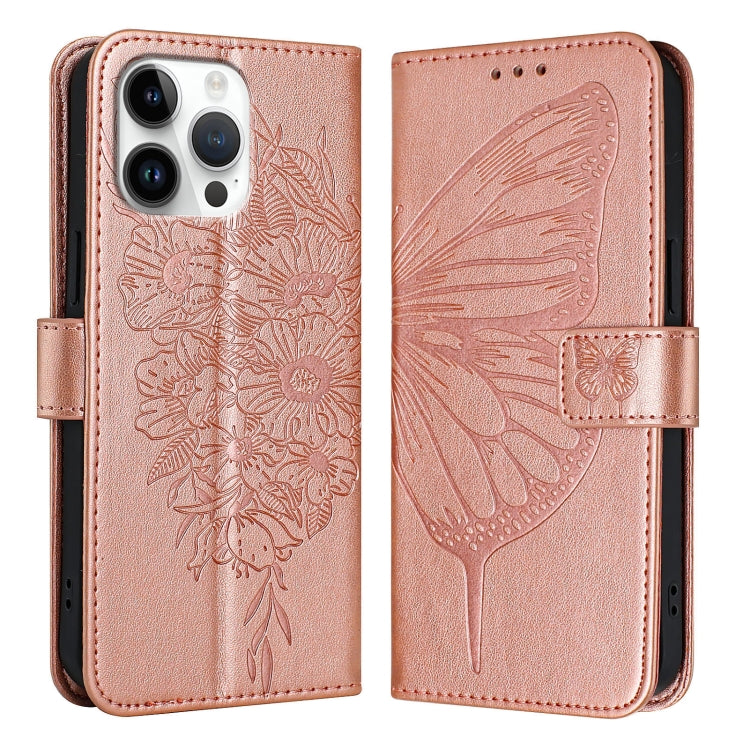 Embossed Butterfly Leather Phone Case, For iPhone 16 Pro Max, For iPhone 16 Pro, For iPhone 16 Plus, For iPhone 16