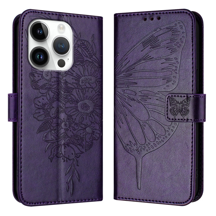 Embossed Butterfly Leather Phone Case, For iPhone 16 Pro Max, For iPhone 16 Pro, For iPhone 16 Plus, For iPhone 16