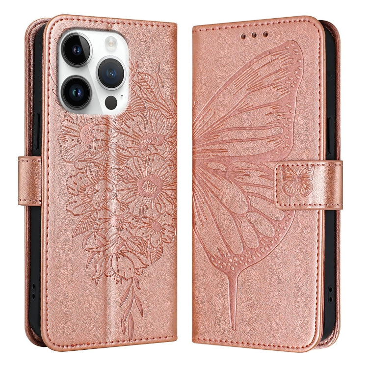 Embossed Butterfly Leather Phone Case, For iPhone 16 Pro Max, For iPhone 16 Pro, For iPhone 16 Plus, For iPhone 16