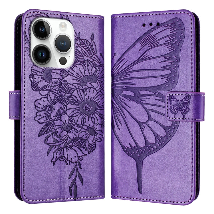 Embossed Butterfly Leather Phone Case, For iPhone 16 Pro Max, For iPhone 16 Pro, For iPhone 16 Plus, For iPhone 16