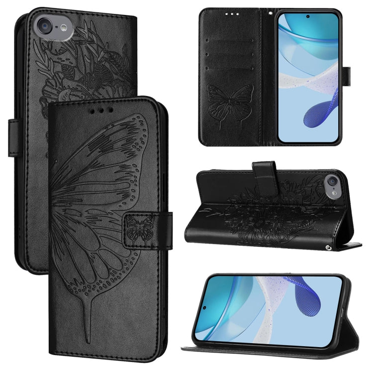 Embossed Butterfly Leather Phone Case, For iPhone 15, For iPod Touch 7 / 6 / 5