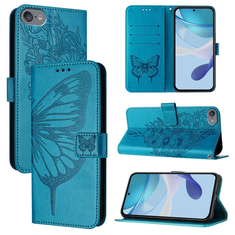 Embossed Butterfly Leather Phone Case, For iPhone 15, For iPod Touch 7 / 6 / 5