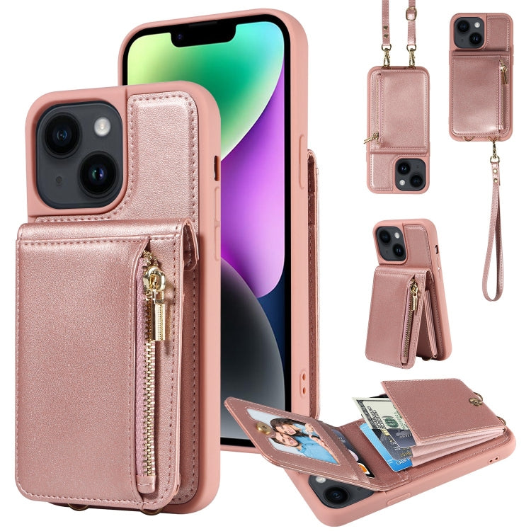 Crossbody Lanyard Zipper Wallet Leather Phone Case, For iPhone 15 Plus, For iPhone 15, For iPhone 14 Plus, For iPhone 14, For iPhone 14 Pro, For iPhone 14 Pro Max