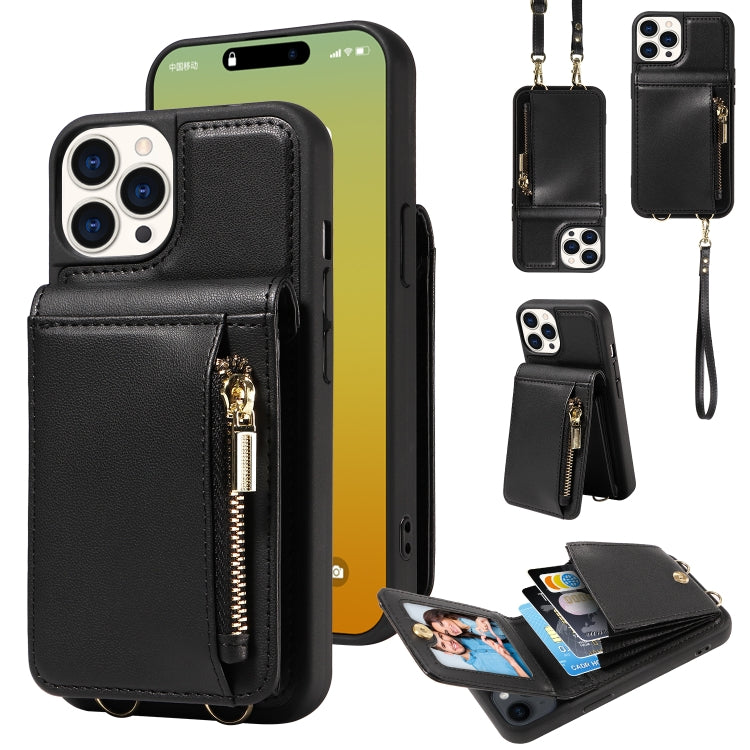 Crossbody Lanyard Zipper Wallet Leather Phone Case, For iPhone 16 Pro Max, For iPhone 16 Pro, For iPhone 16 Plus, For iPhone 16, For iPhone 15 Pro Max, For iPhone 15 Pro