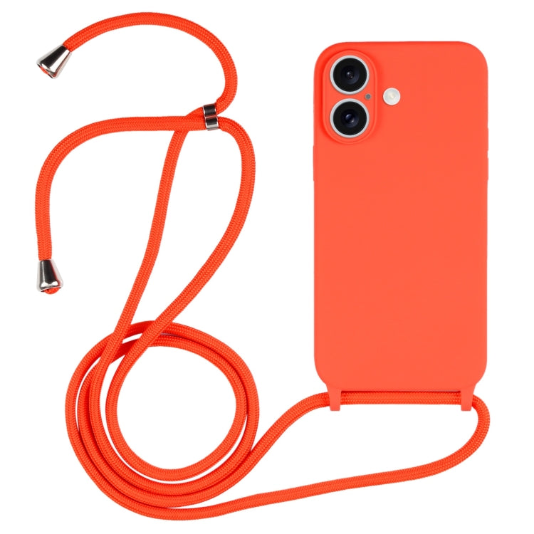 Crossbody Lanyard Liquid Silicone Case, For iPhone 16 Plus, For iPhone 16