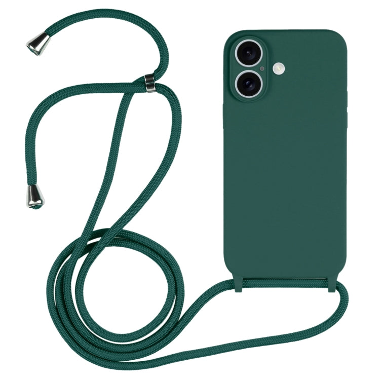 Crossbody Lanyard Liquid Silicone Case, For iPhone 16 Plus, For iPhone 16